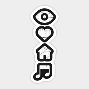 I Love House Music Sticker